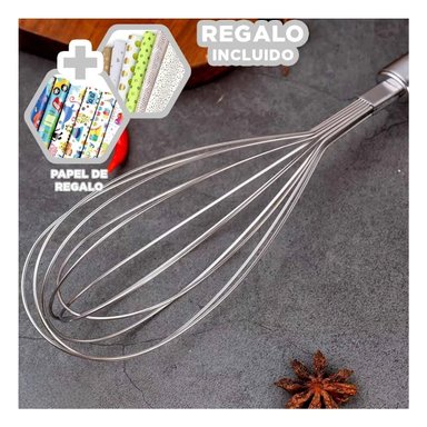 PACK6 UTENSILIO PARA BATIDO EN PLATEADO Y+PAPEL DE REGALO
