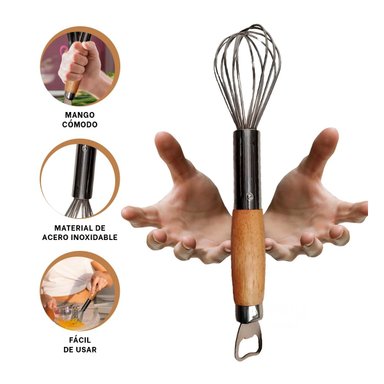 PACK2 BATIDORA PORTATIL Y ABRIDOR PLATEADO Y+REGALO AGENDITA