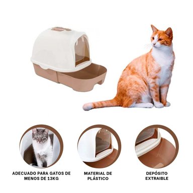 PACK4 BAÑO DE GATO PORTATIL Y HERMETICO CON CUCHARA EN CAFE