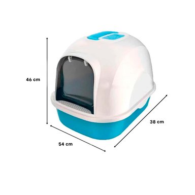 PACK2 ARENERO CERRADO DE GATOS CON BANDEJA EXTRAIBLE CELESTE
