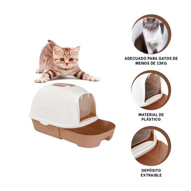 PACK4 BAÑO PARA GATO EXTRAIBLE EN CAFE Y+PAPEL DE REGALO