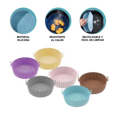 PACK4 CESTA DE SILICONA ANTIADHERENTE PARA COCINA DE 2PZA