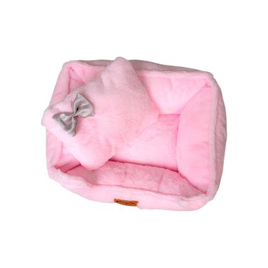 LECHO CUADRADO CON LAZO EN TALLA L ROSADO Y+REGALO AGENDITA