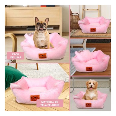 CAMASTRO PELUCHE PARA ANIMALES ROSADO Y+BANDERITAS ADHESIVAS - 3