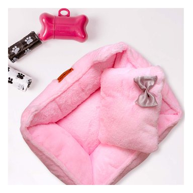 PACK2 CAMA COMODA PARA MASCOTAS LAZO ROSA Y+REGALO AGENDITA
