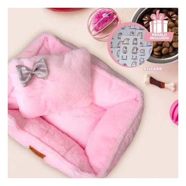 CAMA DE DESCANSO ANIMAL EN ROSA Y+REGALO STICKERS