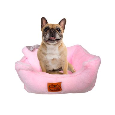 LECHO DE PELUCHE PARA PERROS ROSADO Y+REGALO STICKERS - 2