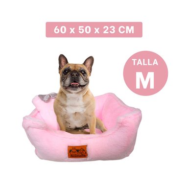 LECHO DE PELUCHE PARA PERROS ROSADO Y+REGALO STICKERS - 5