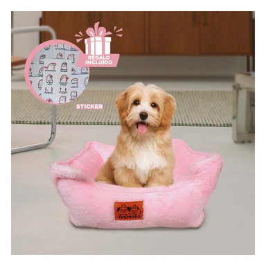 CAMA DE DESCANSO ANIMAL EN ROSA Y+REGALO STICKERS