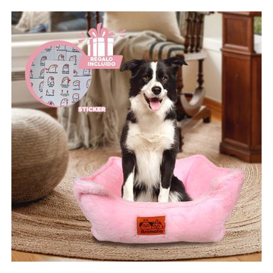 CAMA DE DESCANSO ANIMAL EN ROSA Y+REGALO STICKERS
