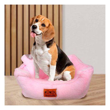 PACK4 LECHO DE PELUCHE PARA PERROS EN COLOR ROSADO