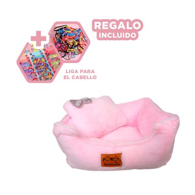 CAMASTRO DE PERROS EN ROSADO Y+REGALO LIGAS PARA PEINAR