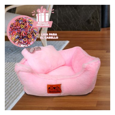 PACK6 CAMA DE DESCANSO ANIMAL EN ROSA Y+LIGAS DE REGALO