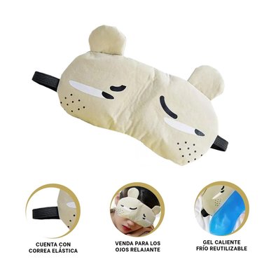 PACK4 MASCARA PARA DORMIR MOSTAZA Y+PAPEL DE REGALO