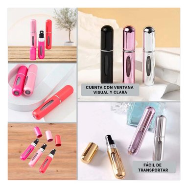 PACK4 ATOMIZADOR DE PERFUME MULTICOLOR Y+REGALO STICKERS