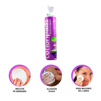 PACK4 ALGODONES DE FACIL USO PARA ROSTRO 70U