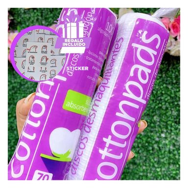 PACK12 ALGODONES PARA DESMAQUILLAR 70U Y+REGALO STICKERS