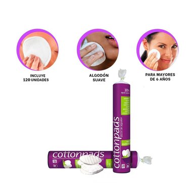 PACK4 ALGODONES EN DISCOS 120U Y+PAPEL DE REGALO