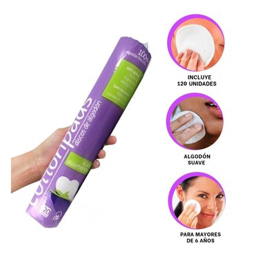 PACK4 ALGODONES DE FACIL USO PARA ROSTRO 120U