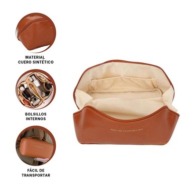 PACK6 ESTUCHE DE VIAJE PARA MAQUILLAJE MARRON