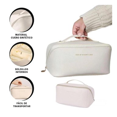 PACK6 ESTUCHE DE VIAJE PARA MAQUILLAJE BLANCO