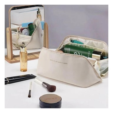 PACK2 NECESER VIAJE PARA COSMETICOS BLANCO Y+REGALO STICKERS