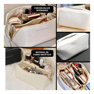PACK4 NECESER DE COSMETICOS MODERNO BLANCO Y+REGALO STICKERS