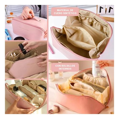 PACK4 NECESER DE COSMETICOS MODERNO ROSADO Y+REGALO STICKERS