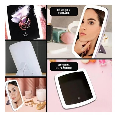 PACK4 ESPEJO DISEÑO LED TACTIL TONO BLANCO Y+REGALO STICKERS