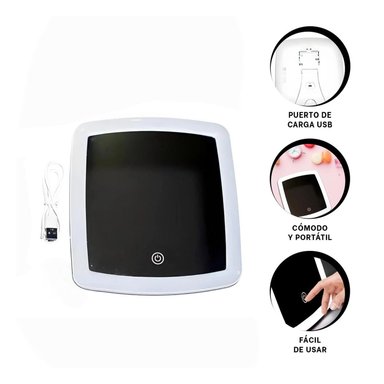 PACK4 LUNA CON LED TACTIL PARA MUJER BLANCO