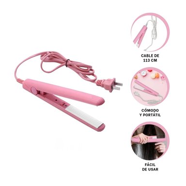 PACK2 PLANCHA LIGERA DE CABELLO ROSADO Y+REGALO STICKERS