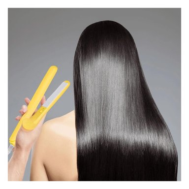 PACK2 MINI PRENSADOR DE PELOS EN AMARILLO Y+REGALO STICKERS