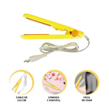 PACK4 PEQUEÑA PLANCHADORA DE CABELLERA EN COLOR AMARILLO