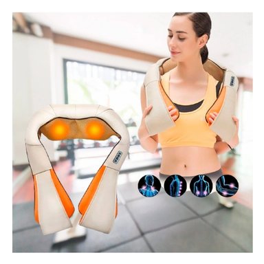 PACK2 MASAJEADOR PORTATIL DE CUELLO ELECTRICO ANARANJADO MODERNO Y+REGALO STICKER - 5