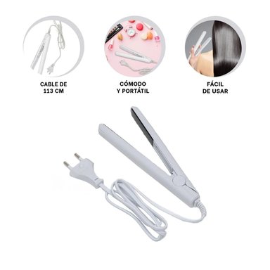 PACK4 PEQUEÑA PLANCHA DE PELO BLANCO Y+PAPEL DE REGALO