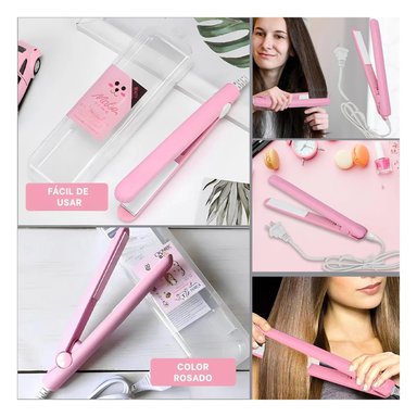 PACK4 PLANCHA PARA ALISAR CABELLO ROSADO Y+REGALO STICKERS