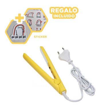 PACK12 PEQUEÑA ALISADORA DE PELO AMARILLO Y+REGALO STICKERS