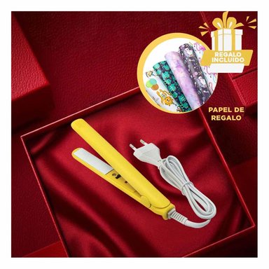 PACK6 PEQUEÑA ALISADOR DE CABELLO AMARILLO Y+PAPEL DE REGALO