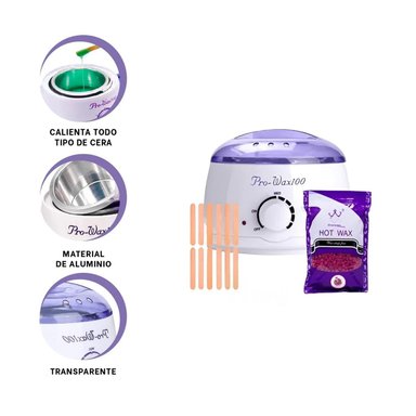 PACK12 OLLA CALIENTA CERA WAX EN COLORES BLANCO Y LILA