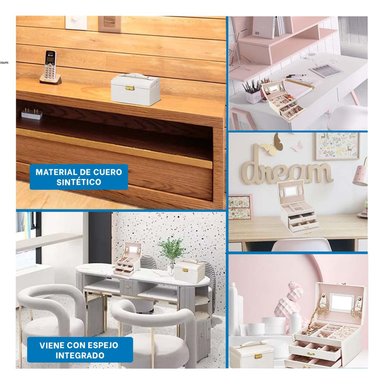 PACK4 JOYERO BONITO ORGANIZADOREN BLANCO Y+REGALO STICKERS