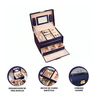 PACK4 COFRE UTIL PARA ALMACENAR DIJES AZUL Y+PAPEL DE REGALO