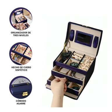 PACK4 COFRE VERSATIL PARA GUARDAR ALHAJA DE COLOR AZUL