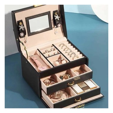 PACK2 JOYERO RESISTENTE DE COLOR NEGRO Y+REGALO STICKERS