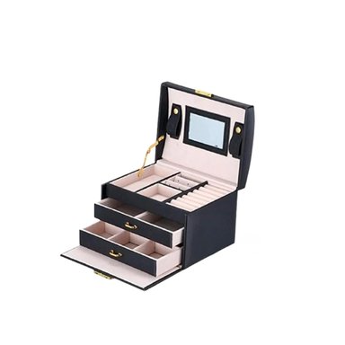 PACK2 JOYERO BONITO ORGANIZADOR EN NEGRO Y+PAPEL DE REGALO