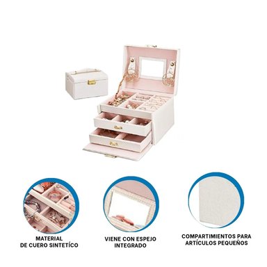 PACK4 COFRE UTIL PARA JOYAS BLANCO Y+PAPEL DE REGALO