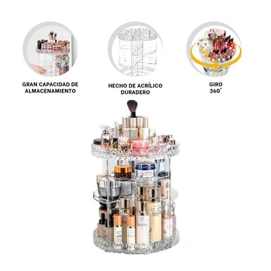 PACK6 ORGANIZADOR DE MAQUILLAJE GIRATORIO GRANDE 360°