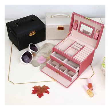 PACK2 JOYERO RESISTENTE DE COLOR ROSADO Y+REGALO STICKERS