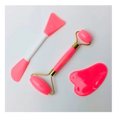 PACK4 EQUIPO BELLEZA 3 DE LIMPIEZA FACIAL PLASTICO ROSADO PARA HOGAR Y+PAPEL REGALO - 2