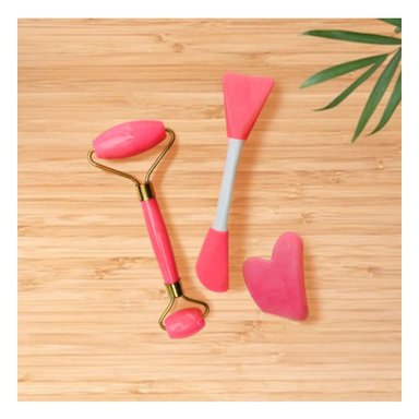PACK4 EQUIPO BELLEZA 3 DE LIMPIEZA FACIAL PLASTICO ROSADO PARA HOGAR Y+PAPEL REGALO - 5