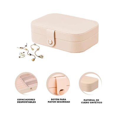 PACK2 JOYERO RESISTENTE DE COLOR BEIGE Y+REGALO STICKERS